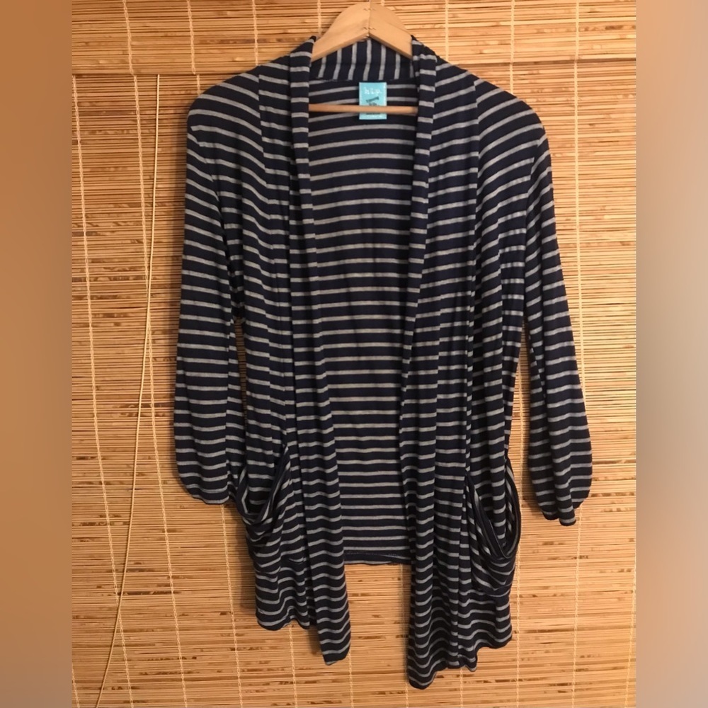 Happening in the Present H.I.P. Navy Blue Jacket Sweater with Stripes Size M